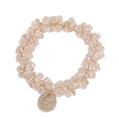 Frauen Haar Krawatte Haar Ring Armband Dual Use Vintage Faux Kristall Fake Perle Elastische Haar Krawatte Pferdeschwanz Halter Dame Schmuck Klar von Katolang