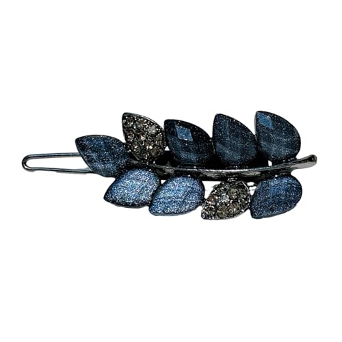 Frauen Haarspange Blatt Blume Form Vintage Geometrische Schneiden Technologie Glänzende Strass Dekor Anti-Rutsch Dekorative Haar von Katolang