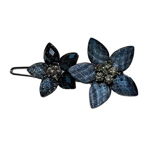 Frauen Haarspange Blatt Blume Form Vintage Geometrische Schneiden Technologie Glänzende Strass Dekor Anti-Rutsch Dekorative Haar von Katolang