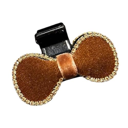 Frauen Haarspange Schleife Knoten Form Kontrast Farbe Strass Dekor Elastische Feder Glatte Kante Haar Dekoration Leicht Vintage von Katolang