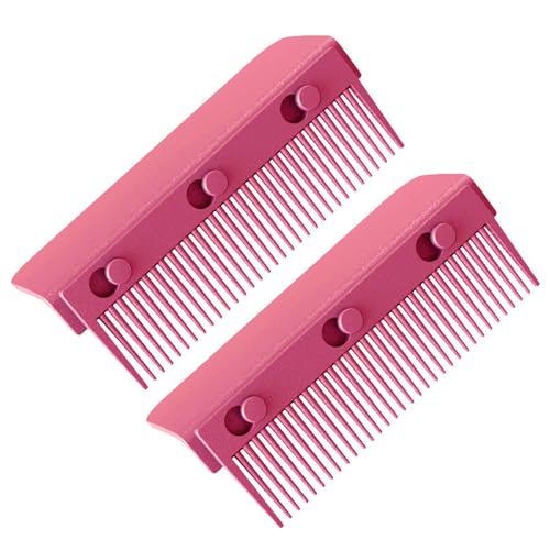 Hitzebeständiger Haarkamm für Mädchen, Glätteisen, Glätteisen, Glätteisen, Zubehör, professionelles Zuhause, Frauen, Pinsel-Styling, Rosenrot, 2 Stück von Katolang