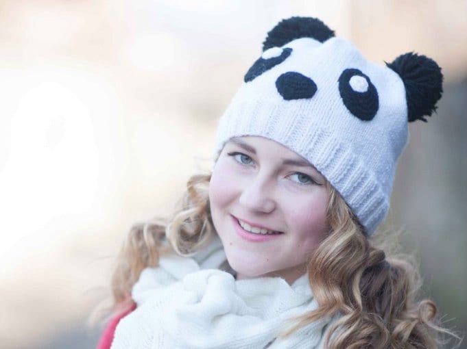 Panda Strickmütze Tier Handgestrickte Mütze Kleinkind Teen Mädchen Frauen Beanie Bär Kawaii Kostüm Erwachsene Jugend von KatrinKnitting