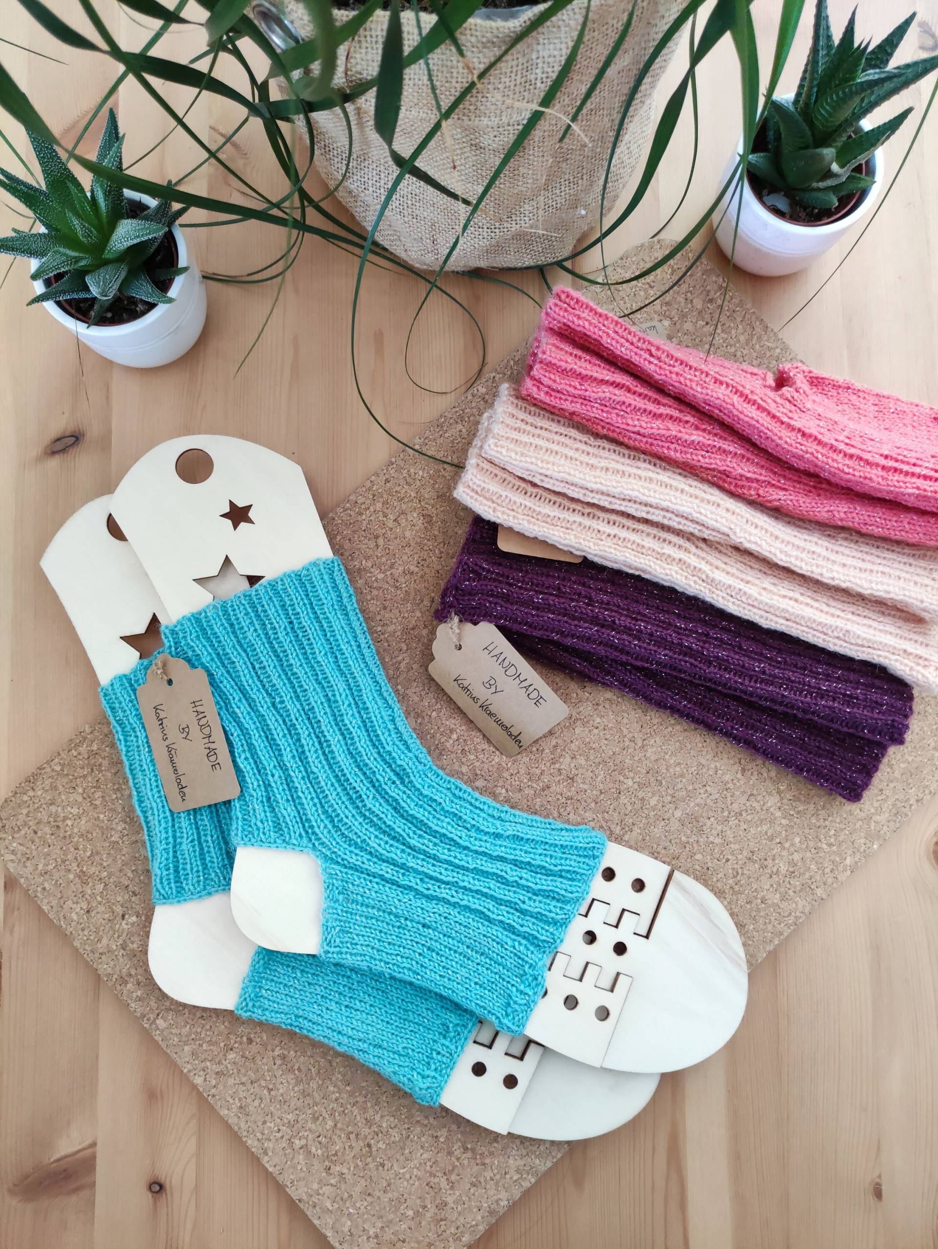 Handgestrickte Glitzer-Wollsocken/strümpfe Für Yoga, Pilates, Tanz, Gymnastik, Sport Gr. 38-42 von KatrinsKraemerladen