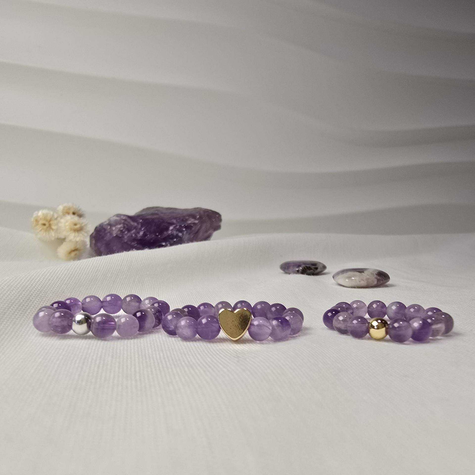 Besser Schlafen Perlenring Amethyst Anti Stress Ring Flexibel Mit Goldener Oder Silbener Perle I Geschenkidee Besser Schlafen Perlenring Amethyst Anti Stress Ring Flexibel Mit Goldener Oder Silbener Perle I Geschenkidee von KatrishaDesigns