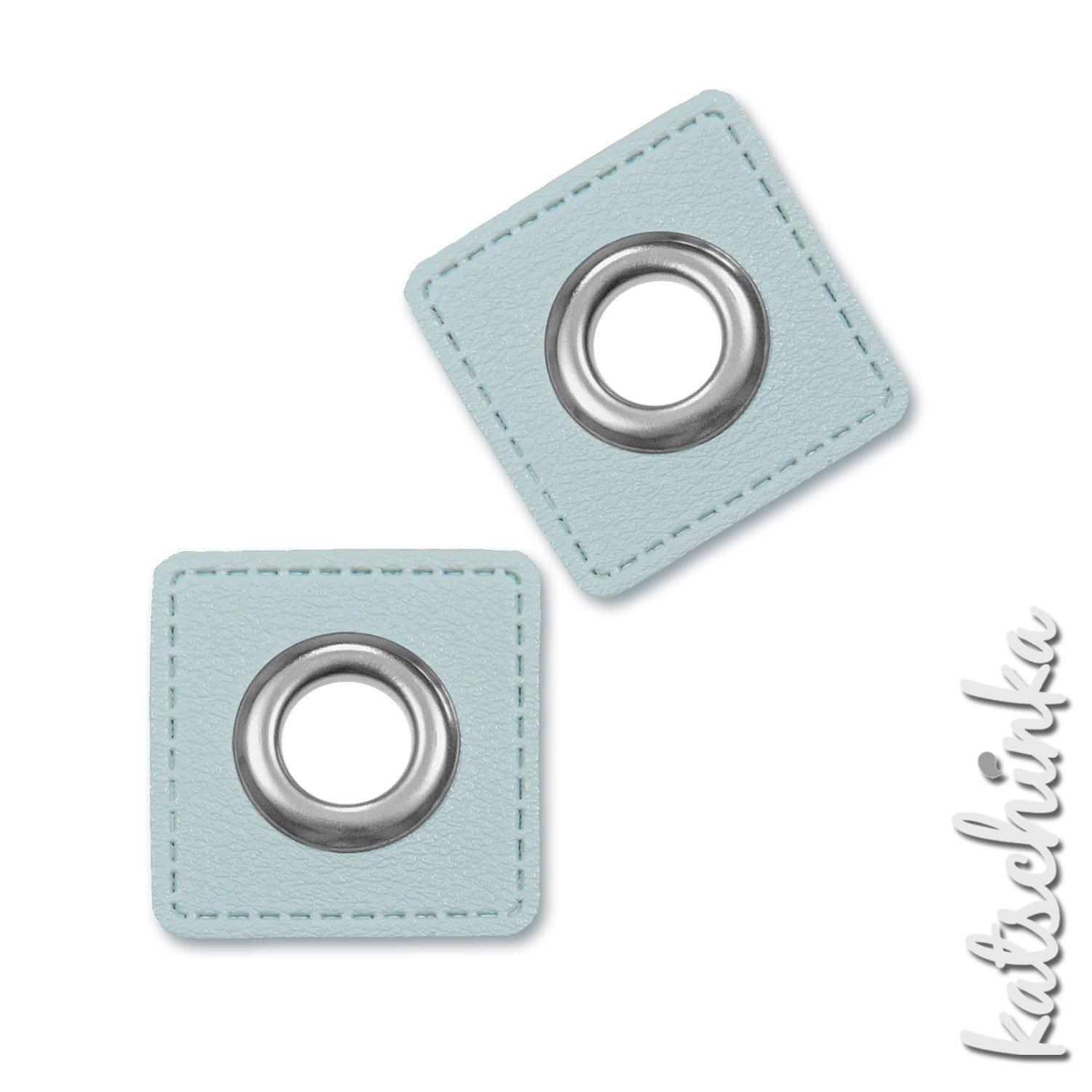 2Er Ösenpatches, Ösen Auf Pastellblau Kunstleder, Patches | Quadrat 10 Mm 2Er Ösenpatches, Ösen Auf Pastellblau Kunstleder, Patches | Quadrat 10 Mm von KatschinkaDesign