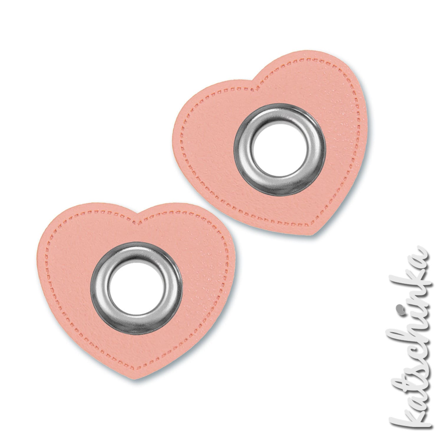 2Er Ösenpatches, Ösen Auf Peach Kunstleder, Patches | Herz 10 Mm 2Er Ösenpatches, Ösen Auf Peach Kunstleder, Patches | Herz 10 Mm von KatschinkaDesign