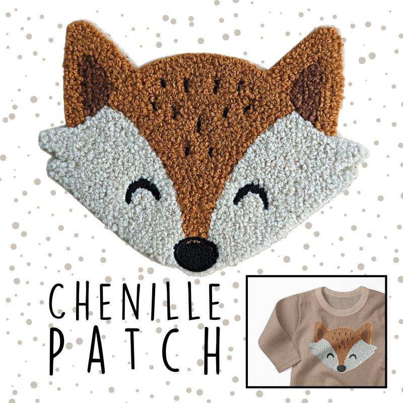 Bügelbild Chenille Patch Fuchsi Xl von KatschinkaDesign