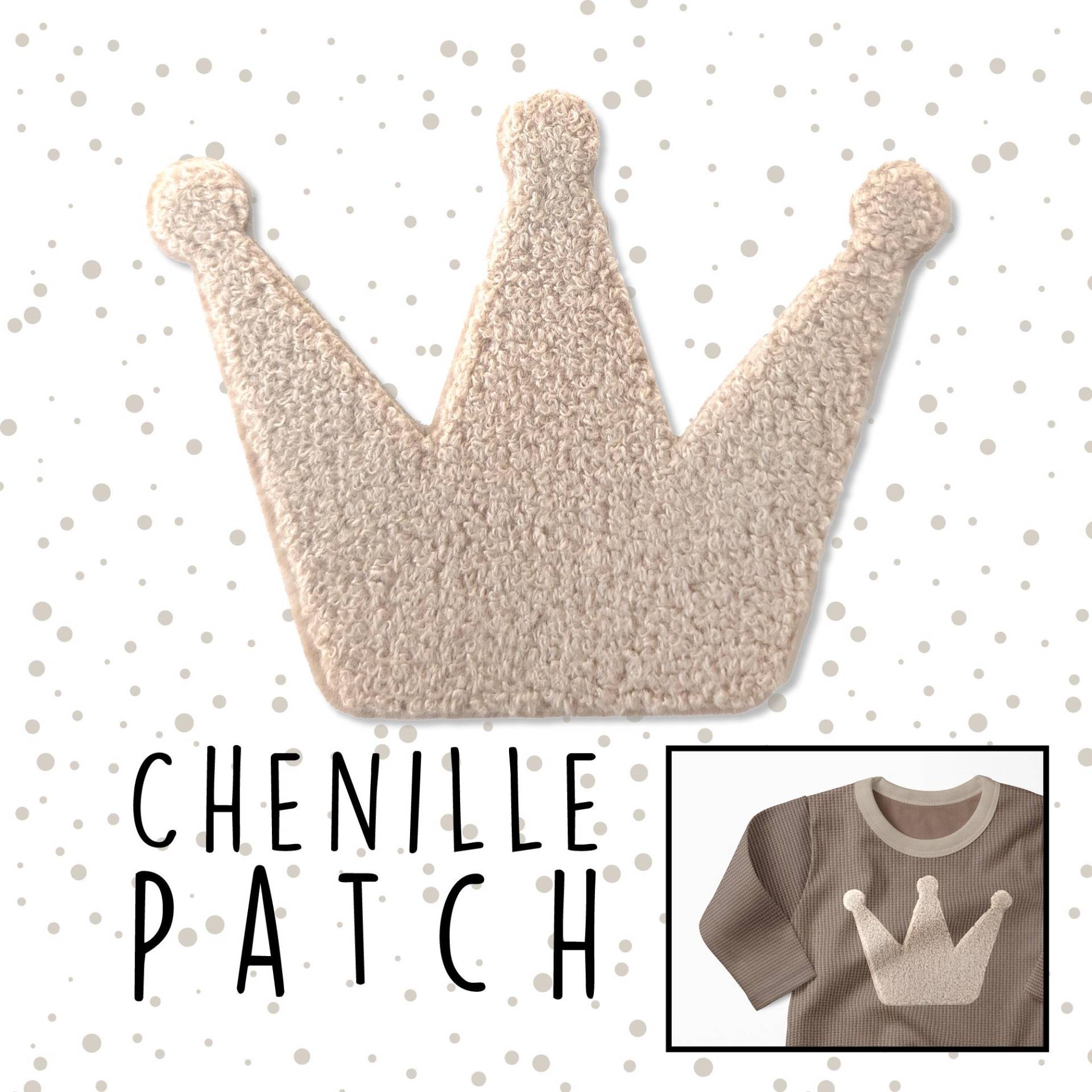 Bügelbild Chenille Patch Krone Xl Bügelbild Chenille Patch Krone Xl von KatschinkaDesign
