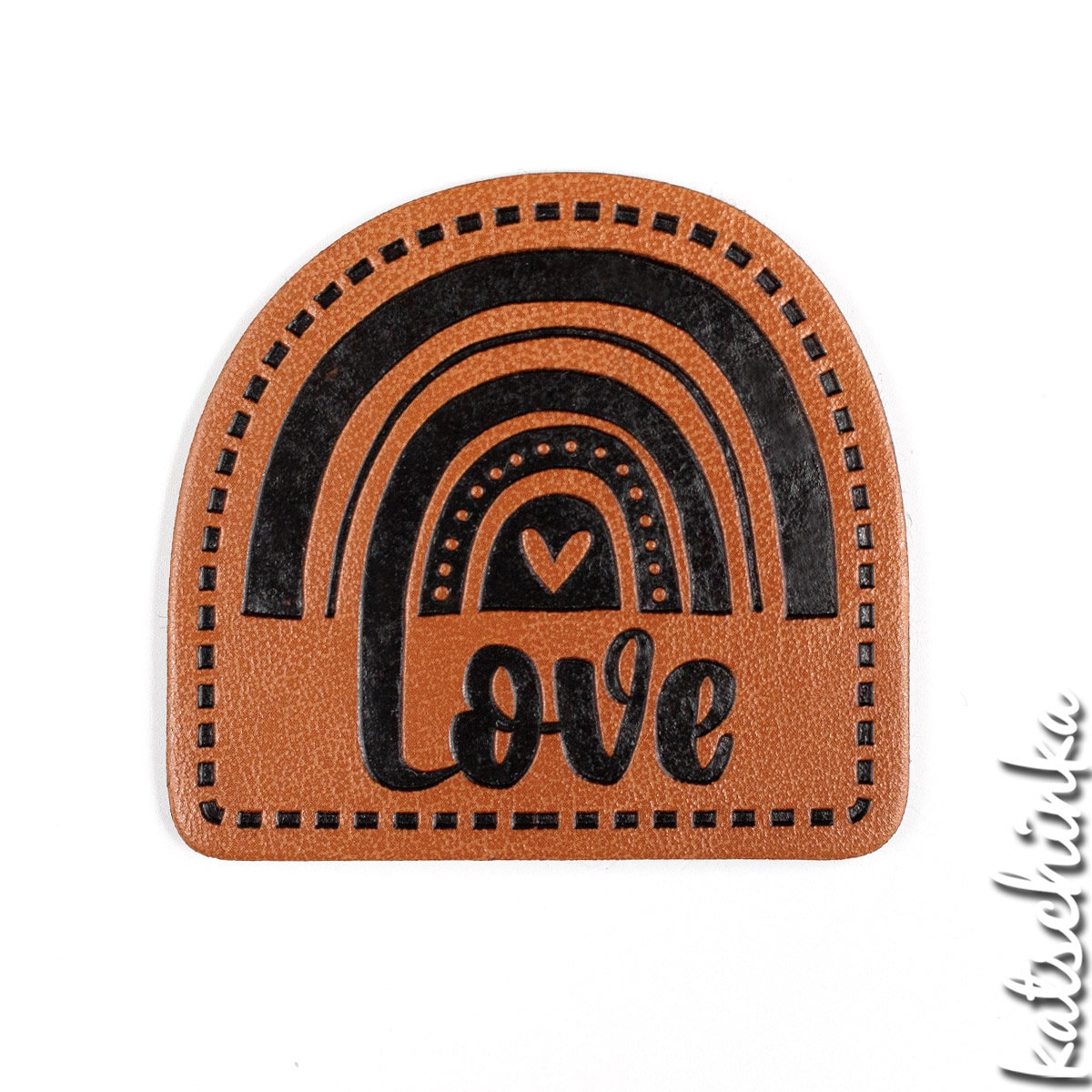 Kunstleder Label - Rainbow Love | 1 Stück, Handmade, Etiketten, Kunstleder-Labels, Kleidungsetiketten von KatschinkaDesign