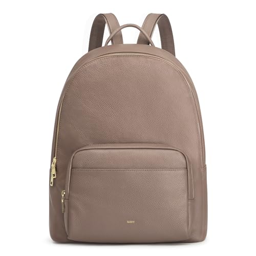 Kattee Echtleder Rucksack Mit 14 Zoll Laptopfach Damen Rucksack für Schule und Uni Mittelgroß von Kattee