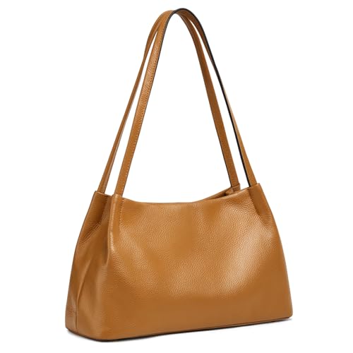Kattee Leder-Geldbörsen und Handtaschen für Damen Weiche Hobo-Schultertaschen aus Echtem Leder Mit Magnetischem Druckknopfverschluss Oben von Kattee