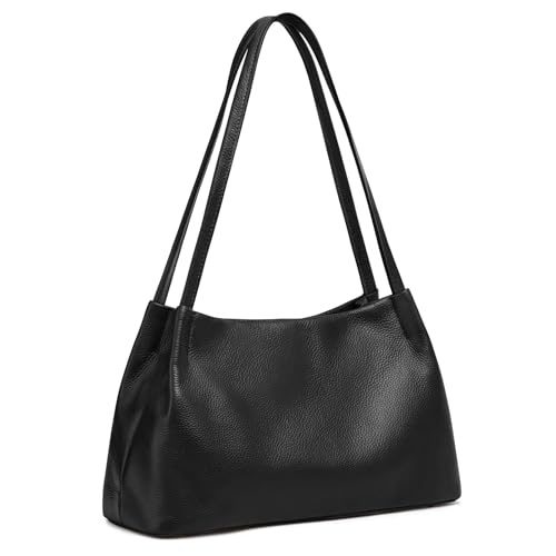 Kattee Leder-Geldbörsen und Handtaschen für Damen Weiche Hobo-Schultertaschen aus Echtem Leder Mit Magnetischem Druckknopfverschluss Oben von Kattee