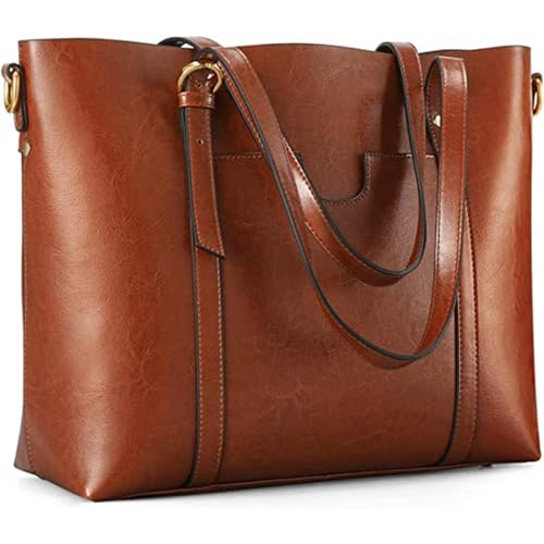 Kattee Leder-Satchel-Geldbörsen und Handtaschen für Damen, Top-Griff-Schulter-Geldbörsen-Tote-Hobo-Tasche von Kattee