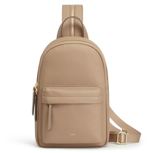 Kattee Sling Bag für Damen Leder-Umhängetasche Gürteltasche kleine Brusttasche mit RFID-Blockierung Sling-Rucksack für unterwegs von Kattee