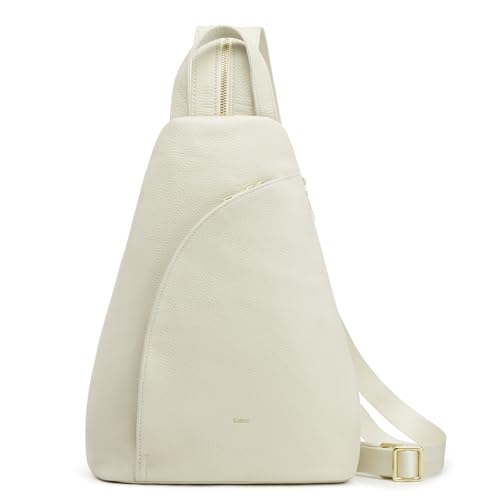 Kattee Sling Bag für Damen Umhängetasche Gürteltasche Brusttasche Top-Grain-Leder Tagesrucksack RFID-blockierend Reisen von Kattee