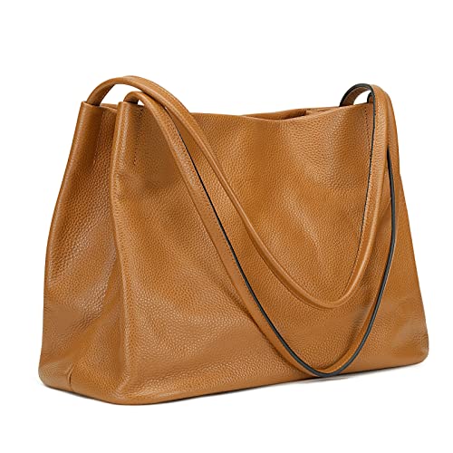 Kattee Damen Tragetaschen aus weichem Echtleder lässige Schulter Hobo Geldbörsen und Handtaschen mit magnetischem Druckknopfverschluss oben von Kattee