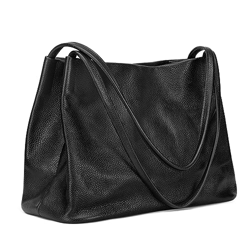 Kattee Damen Tragetaschen aus weichem Echtleder lässige Schulter Hobo Geldbörsen und Handtaschen mit magnetischem Druckknopfverschluss oben von Kattee