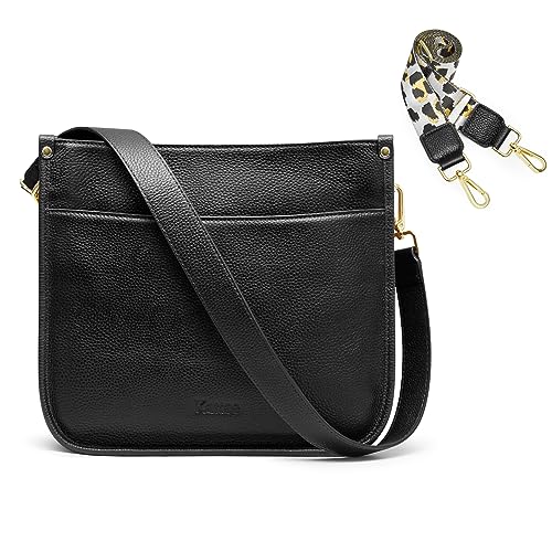 Kattee Umhängetaschen aus echtem Leder für Damen Modische Schultertasche Hobo-Handtasche mit verstellbarem Riemen von Kattee