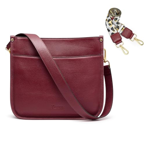 Kattee Umhängetaschen aus echtem Leder für Damen Modische Schultertasche Hobo-Handtasche mit verstellbarem Riemen von Kattee