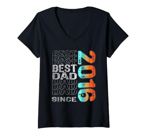 Damen Best Dad Since 2016 für den besten Papa der Welt Vatertag T-Shirt mit V-Ausschnitt Damen Best Dad Since 2016 für den besten Papa der Welt Vatertag T-Shirt mit V-Ausschnitt von Kattos - Daddy