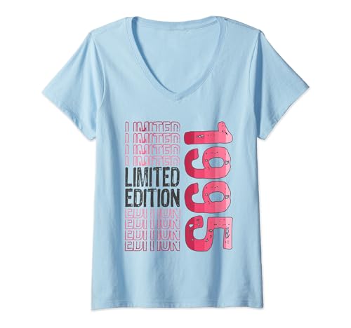 Damen Limited Edition Vintage Retro Geburtsjahr 1995 T-Shirt mit V-Ausschnitt Damen Limited Edition Vintage Retro Geburtsjahr 1995 T-Shirt mit V-Ausschnitt von Kattos - Happy Birthday 1995