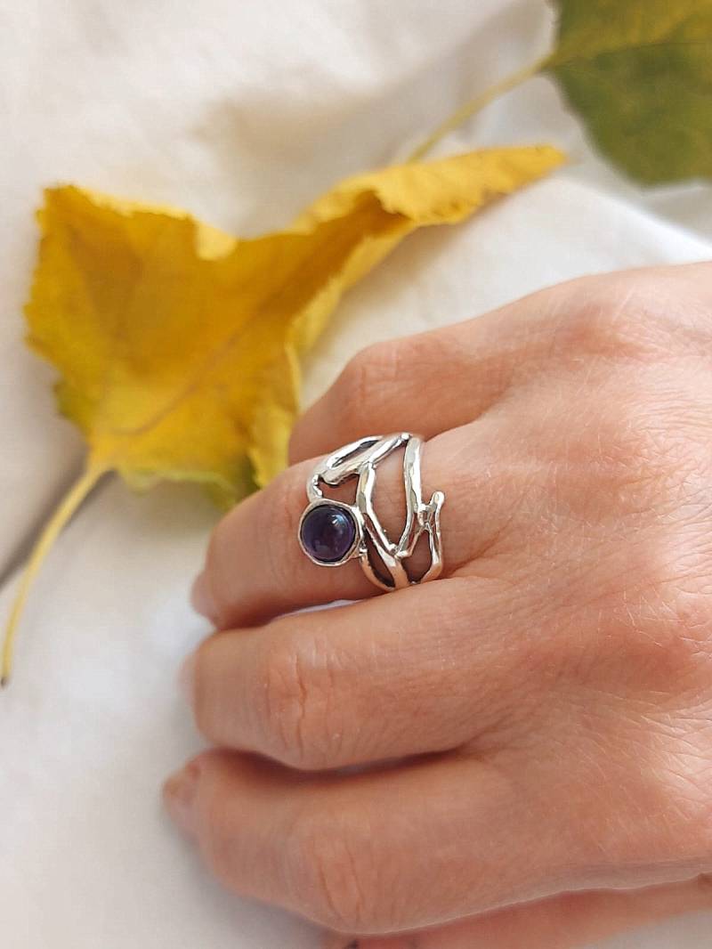Amethyst Zweig Ring Silber Schmuck von Kattyoosh