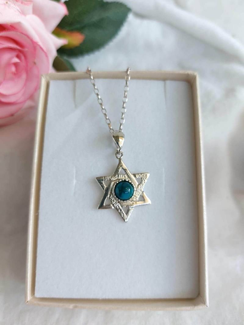 sterling Silber Davidstern Halskette Türkis Jewellery von Kattyoosh