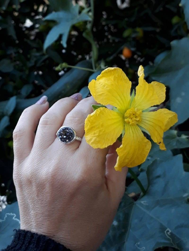 sterling Silber Druzy Ring Handgemachter Boho Ring von Kattyoosh