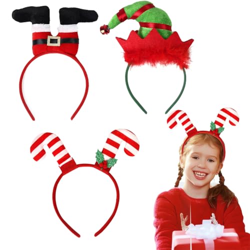3 Stück Weihnachten Haarreif Weihnachten Stirnbänder Weihnachten Haarreifen Weihnachten Haarband Weihnachts Kopfschmuck Weihnachtshaarschmuck für Weihnachten Party Favor von Katutude