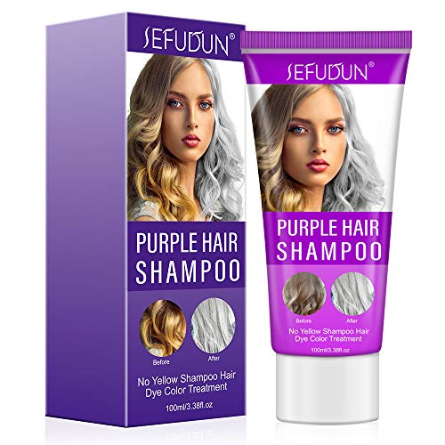 Blond Lila Toning Hair Shampoo Silbershampoo Anti-Gelbstich Purple Shampoo für blonde Haarfärbemittel intensive Haarpflege Damen Pflegeshampoo für trockenes strapaziertes und geschädigtes Haar von Katutude