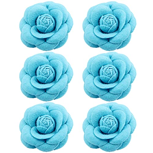 Blume Ansteckblume Brosche, 6 Stücke Kamelie Blume Haarspange Haarclip Blume, Kamelie Brosche Haarnadeln Haarblume Haarblüte Haarschmuck für Mädchen Frauen Party Strand Hochzeit von Katutude