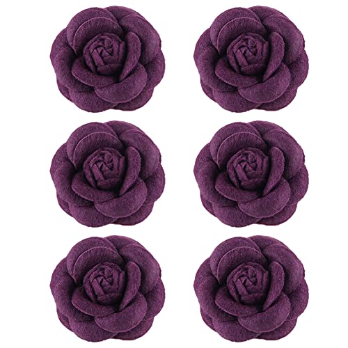 Blume Ansteckblume Brosche, 6 Stücke Kamelie Blume Haarspange Haarclip Blume, Kamelie Brosche Haarnadeln Haarblume Haarblüte Haarschmuck für Mädchen Frauen Party Strand Hochzeit von Katutude