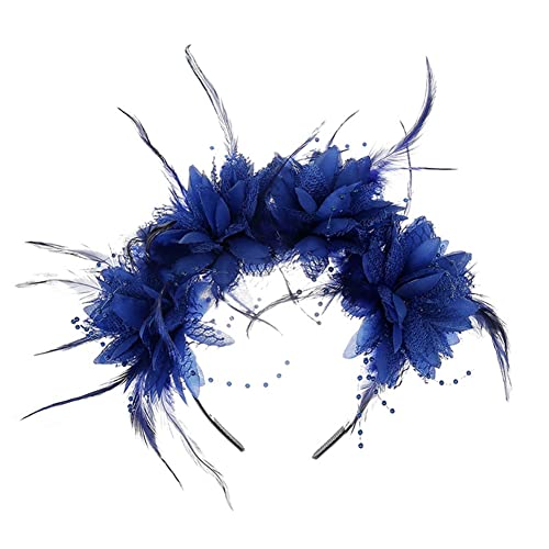 Blume Haarband Feder Stirnband Halloween Haar Hoop für Frauen Mädchen, Blumen Stirnbänder Haarbänder Kopfband Haarschmuck für Party Cosplay Dekoration von Katutude