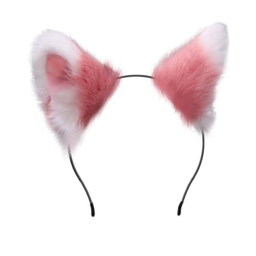 Fuchsohren Stirnband Katzenohren Haarreif Fuchs Ohren Wolfsohren Handgefertigtes Cosplay Plüsch Ohren Haarreif Fuchs Kostüm für Fasching Karneval Party Halloween Cosplay Kostüm Kopfbedeckung von Katutude
