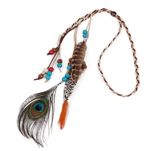 Indisches Stirnband für Damen Hippie Haarbänder mit Federn Bohemian Quaste indisches Feder Stirnband Bohemian Hippie Haar Accessoires Vintage Haarschmuck für Damen und Mädchen von Katutude