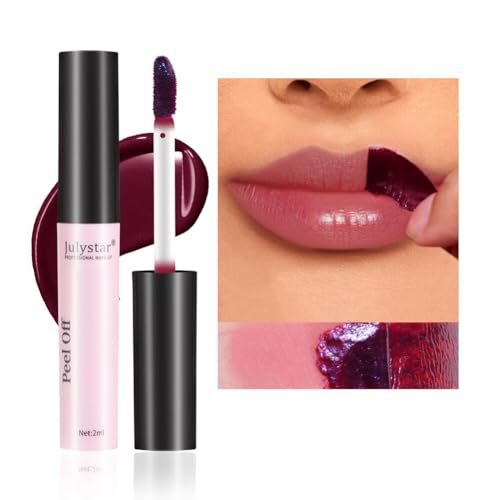 Peel-Off-Lippenstift Lippenstift Lipgloss Mädchen Wasserdichter Lang anhaltender Lipgloss matt flüssiger Lippenstift wasserfest Antihaft-Lipgloss Mädchen und Damen von Katutude
