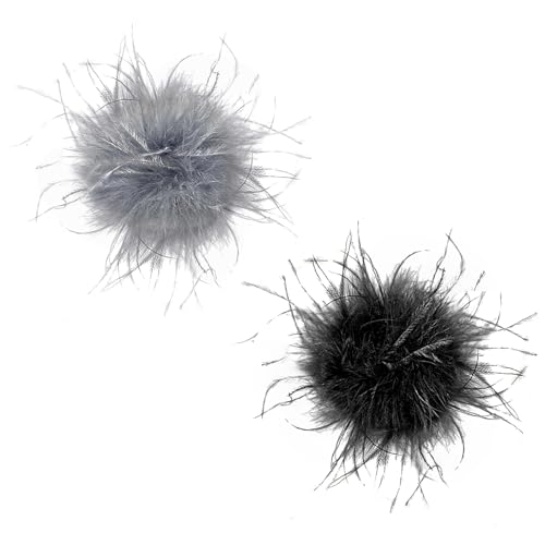 Vintage Federbrosche 2 Stück Federbrosche Haarspange Federbrosche Elegante Straußenfederbrosche Damen Kleidungsnadel Kopfschmuck Accessoire Hut für Hochzeitsbankettparty von Katutude