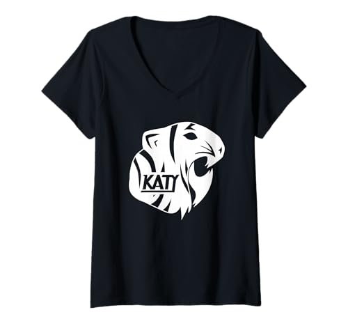 Damen Katy Tigers, Katy, Texas T-Shirt mit V-Ausschnitt von Katy Tigers