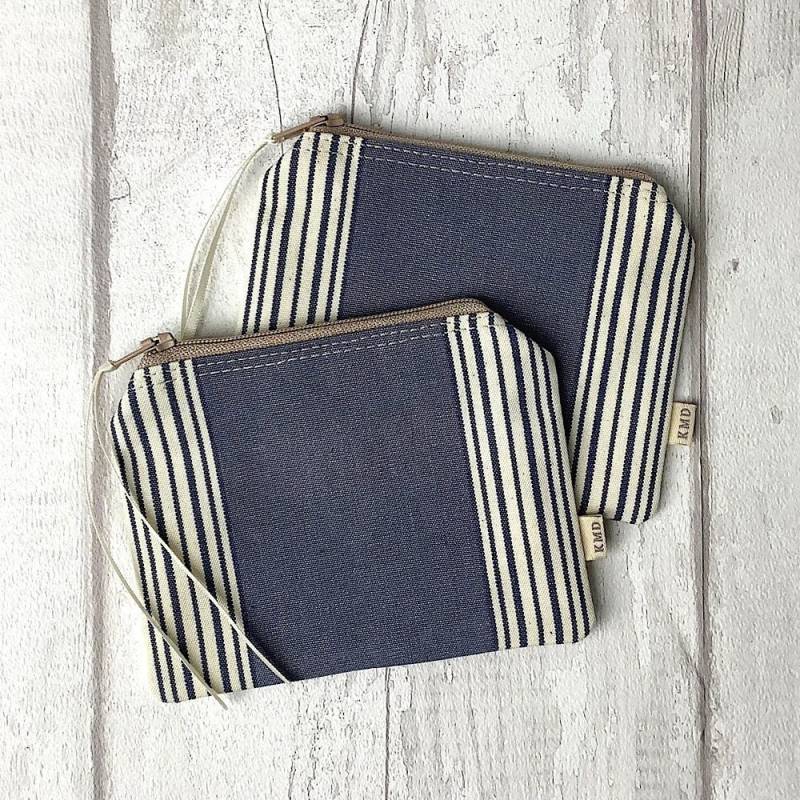 Geldbörse - Blau Gestreift Gelbes Punkt-Futter Geldbörse - Blau Gestreift Gelbes Punkt-Futter von KatyMasonDesigns