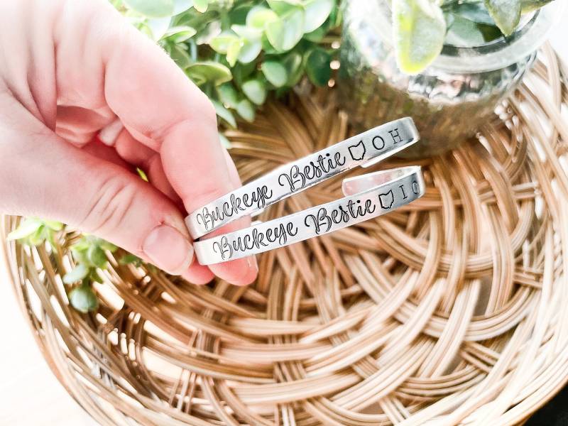 Buckeye Bestie Armband-Set - Ohio Best Friends Friend Manschetten-Set Oh Io von KatyRyanDesigns