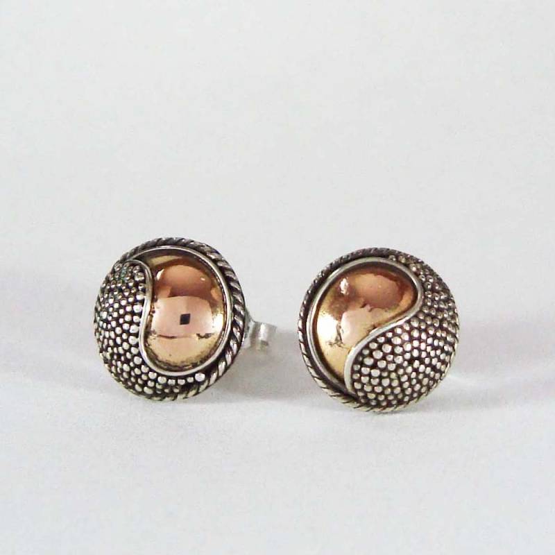 9 Mm Yin Und Yang Post Ohrringe Aus Silber Gold Ae06 von Katybeads