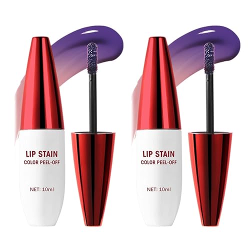 Katyjun 2 Stück Matte Lip Stain Peel Off, Non Stick Waterproof Lip Tint Peel off von Katyjun
