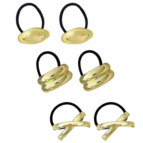 Katyjun 6 Stück Haargummi Gold, Haaraccessoires Damen, Elastisch Metall Zopfhalter Katyjun 6 Stück Haargummi Gold, Haaraccessoires Damen, Elastisch Metall Zopfhalter von Katyjun