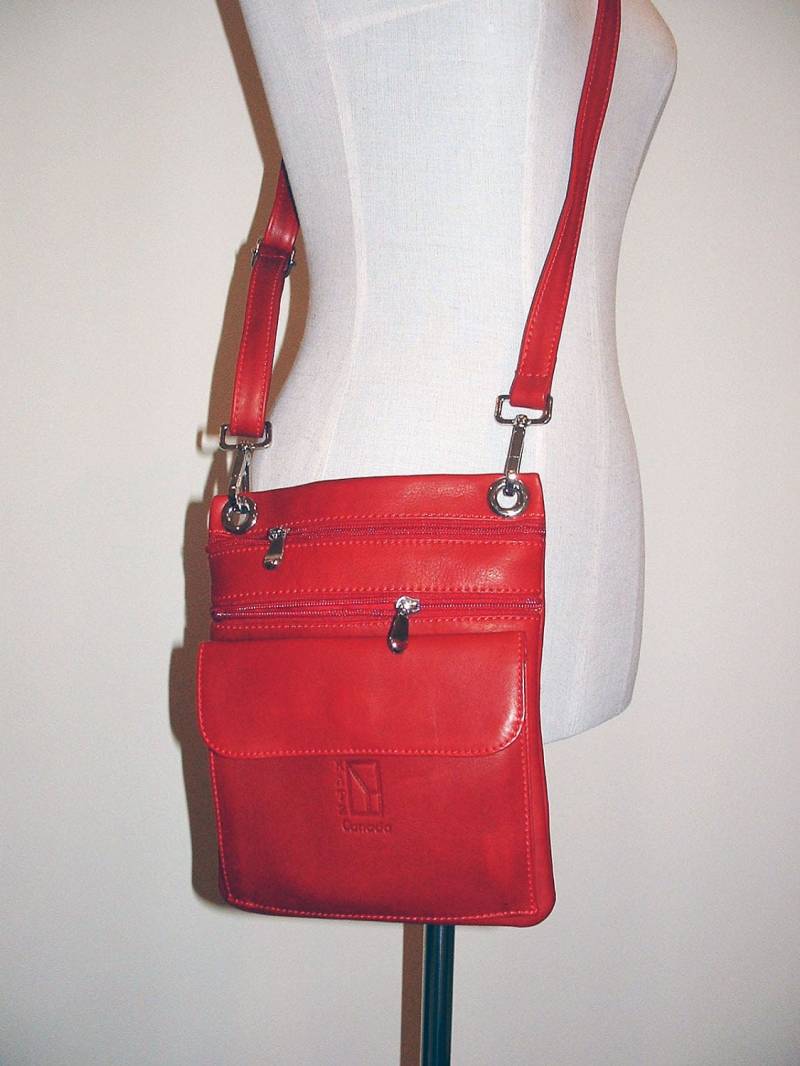 Handgefertigte Rote Leder Umhängetasche Kleine Umhängetasche von KatzLeather