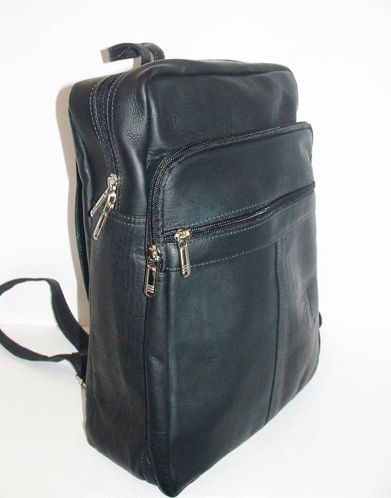 Handgefertigte Schwarze Leder Rucksack Super Leichte Unisex Reisetasche von KatzLeather
