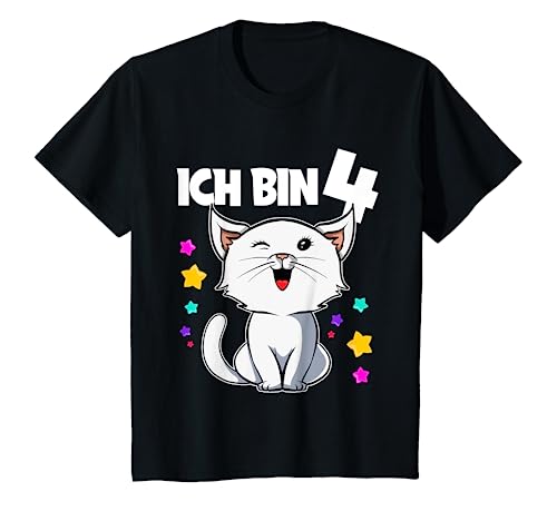 Kinder Ich bin 4 Jahre alt Katze Vier 4. Geburtstag T-Shirt Kinder Ich bin 4 Jahre alt Katze Vier 4. Geburtstag T-Shirt von Katze 4 Jahre by pod1