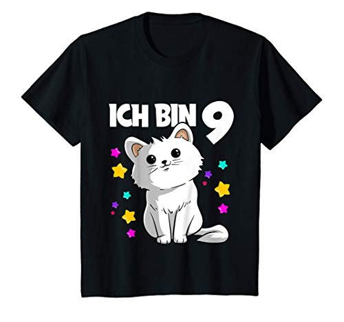 Kinder Ich bin 9 Jahre alt Katze Neun 9. Geburtstag T-Shirt von Katze 9 Jahre by pod1