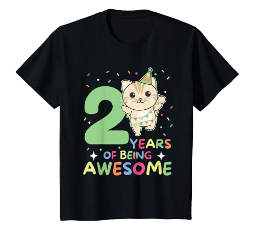 Kinder Katze zum 2. Geburtstag für Kinder zwei Jahre alt T-Shirt Kinder Katze zum 2. Geburtstag für Kinder zwei Jahre alt T-Shirt von Katze Geburtstags Geschenk süße Tiere