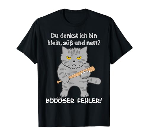 Böse Katze Spruch Lustig Geschenkidee Frauen Männer Kinder T-Shirt von Katze Geschenke Artikel von JOHN ROMEO