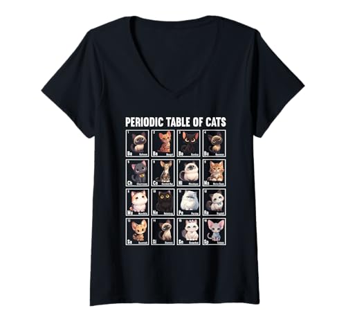 Damen Katze Katzen lustiges Katzen T-Shirt mit V-Ausschnitt Damen Katze Katzen lustiges Katzen T-Shirt mit V-Ausschnitt von Katze Katzen Tricks lustige Katzensprüche Shop